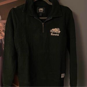 Roots quarter zip sweater. Super comfortable & versatile.